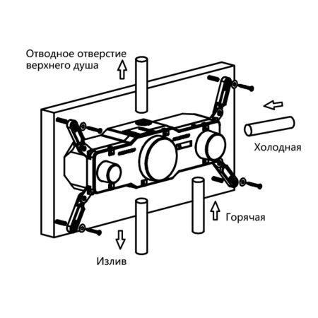 Смесители и встройка Vincea Встраиваемый смеситель для душа VSCV-432TMB трехфункциональный, термостатический, черный, , шт, артикул VSCV-432TMB