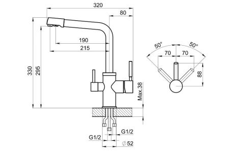 Смеситель для кухни GRANULA (2015, ХРОМ), артикул 2015, ХРОМ