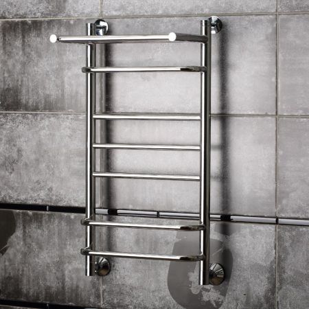 Водяной полотенцесушитель Тругор Идеал Комби 3 П НП 80x50 с полкой Хром, артикул Идеал/комби3/нп8050П