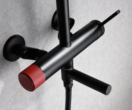 Душевая система Bronze de Luxe AVANTGARDE 2039RH, черный/красный, артикул 2039RH