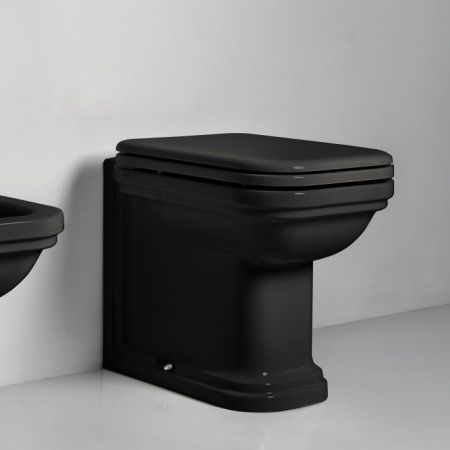 Kerasan Waldorf Унитаз напольный пристенный 55х37см, выпуск универсальный, цвет: черный, артикул 411804 Nero lucido