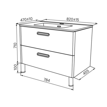 Тумба с раковиной Iddis  Brick белая,  80 см (BRI80WFi95K), артикул BRI80WFi95K