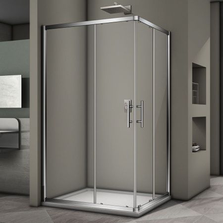 Душевой угол Veconi Rovigo RV-30, 1000x800x1900 хром, стекло прозрачное