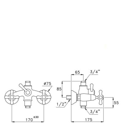 Stella Roma Смеситель для душа 3284, цвет: хром, артикул RM 02500 CR00