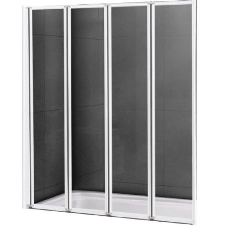 Шторка на ванну Cezares Relax V-4 90х140 профиль Белый стекло прозрачное