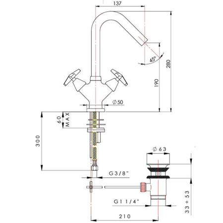 Nicolazzi Star  Смеситель  для раковины , с донным клапаном , цвет хром, артикул 4836CRA1