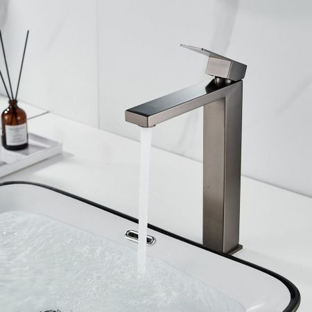 Смеситель для раковины Shevanik S7011T, оружейная сталь, артикул S7011T