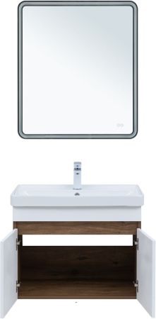 Тумба под раковину Aquanet Оптима 70 дуб рустикальный/белый сатин, артикул 00344792