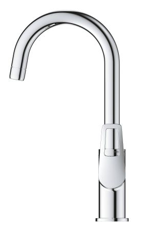 Смеситель для раковины GROHE BauLoop с ограничителем температуры и нажимным донным клапаном, размер L, хром (23891001)