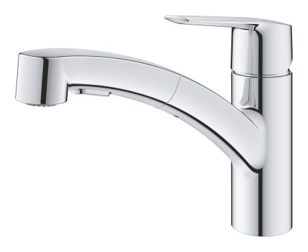 Смеситель для кухонной мойки GROHE Start, низкий выдвижной излив, подвод 3/8, хром (30531001)
