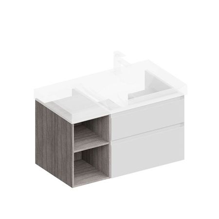 Тумба CUBO правая подвесная с ящиками 90, белая матовая, артикул CUB.90Rh\WHT.M