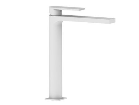 AQG Alpha, высокий однорычажный смеситель для раковины без донного клапана, цвет белый матовый, артикул 01ALP120BL