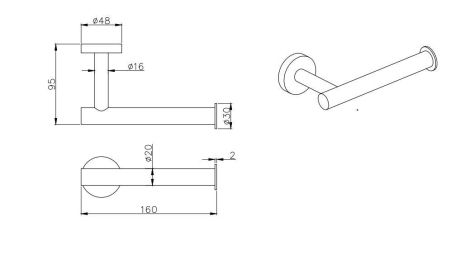 Бумагодержатель AQUATEK AQ4008CR ВЕГА, артикул AQ4008CR