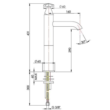 Nicolazzi Star  Смеситель  для раковины однорычажный, без донного клапана, излив 160мм, цвет хром