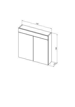 Зеркальный шкаф De Aqua Эколь 75 белый, артикул 00186495