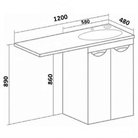 Тумба под раковину Runo Лира 120 4620750027223 Белая
