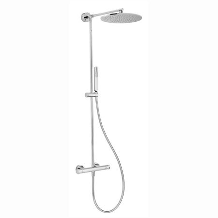 CISAL LINEAVIVA Душевая стойка с термостатическим смесителем, с верхним душем Ø300 мм., держателем, ручным душем и шлангом 1500 мм., цвет хром