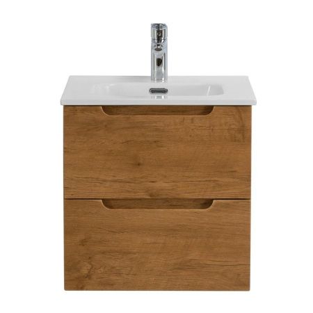 ETNA База под раковину подвесная с двумя выкатными ящиками, с доводчиками, Rovere Nature, 500x460x500, ETNA-500-2C-SO-RN, артикул ETNA-500-2C-SO-RN