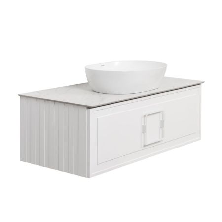 Тумба под раковину подвесная La Fenice Cubo FNC-01-CUB-B-100, белая, артикул FNC-01-CUB-B-100