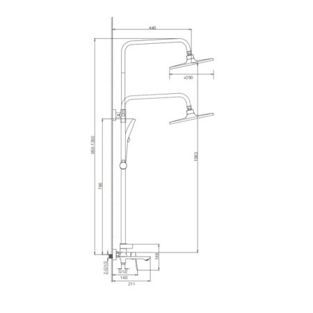 Душевая система Splenka S41.24.03, сатин золотой