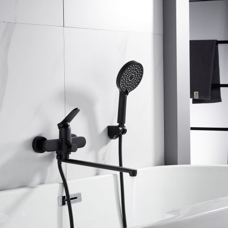 Смеситель для ванны Shevanik S4322H, черный