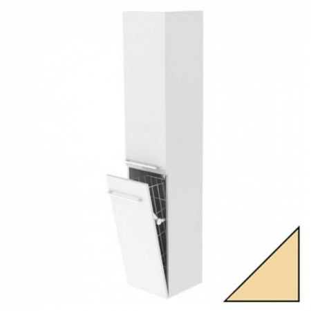 Шкаф-пенал De Aqua Токката 30 бежевый, с бельевой корзиной, левый