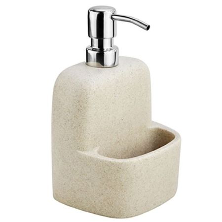 Дозатор для жидкого мыла WasserKRAFT K-8499 с емкостью для губки Хром Бежевый