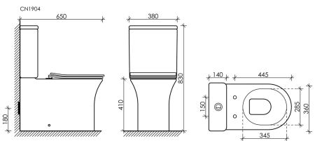 Напольный  унитаз с бачком Star Rimless CN1904