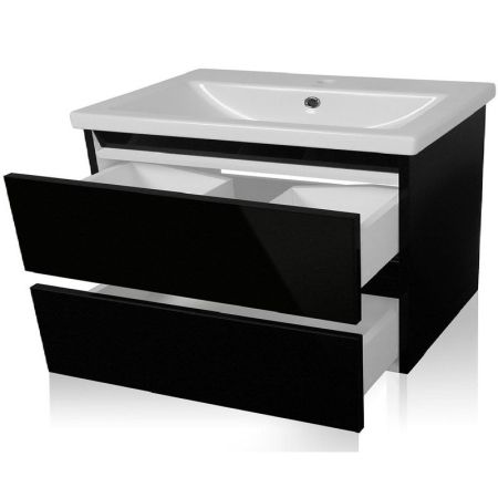 Тумба под раковину Style Line Даймонд 80 Люкс Plus СС-00000497 подвесная Черная, артикул СС-00000497