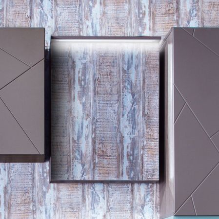 Зеркальный шкаф Бриклаер Кристалл 56 с подсветкой Ясень Анкор темный, артикул 4627125414589