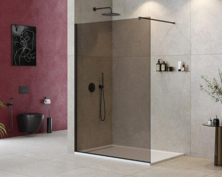 Душевая перегородка CEZARES LIBERTA-L-1 Кронштейн 120 см, артикул LIBERTA-L-1-115-120-C-NERO