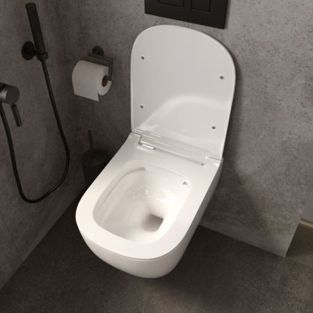 Унитаз подвесной Maretti Eleganza безободковый с микролифтом, EN10PBM10-844, белый, артикул EN10PBM10-844