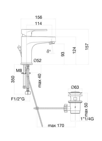 Смеситель для раковины Fiore KYMA 75CR6520, хром, артикул 75CR6520