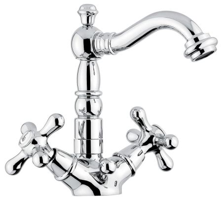 Смеситель Deco Old 12615 с донным клапаном для раковины, цвет хром, артикул 12615CR