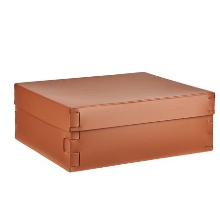 Colombo Adj Коробка Snob, 36x30H13,5 см, цвет: коньяк/бордо, артикул BADJ3630-0930