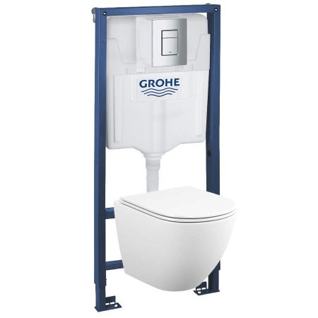 Комплект инсталляция и унитаз подвесной безободковый GROHE 39181001