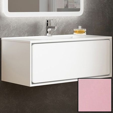 Тумба с раковиной SanVit Бруно-1 120 kbruno1120 в цвете Ral подвесная Розовый глянец