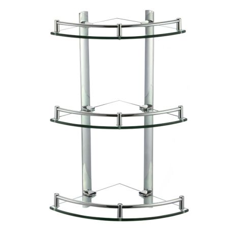 Полка угловая стеклянная Savol S-003031, хром, артикул S-003031