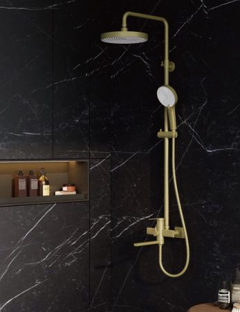 Душевая система BELZ B24813-5, брашированное золото