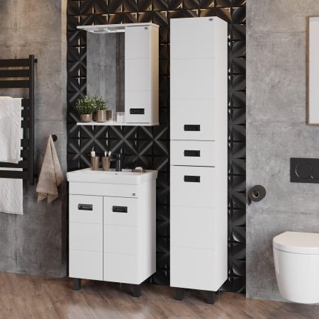 Пенал Onika Балтика 32 Black напольный, белый, универсальный, артикул 403220