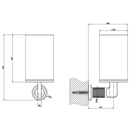 GESSI INCISO Стакан настенный, цвет: черный/finox, артикул 58508#149