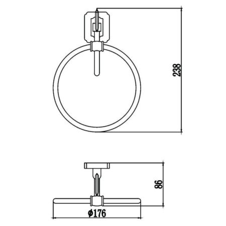 Полотенцедержатель Savol S-006460, бронза, артикул S-006460