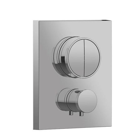 Смеситель для душа, Almar, Core, тип открывания воды-нажимной (кнопки), тип регулирования воды-термостатический картридж, монтаж-настенный встраиваемый, отверстия для монтажа-1, внутренняя часть-необходимо заказать, для 2-х потребителей, цвет-хром, артикул E176682.CR