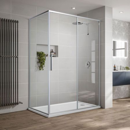 Душевой уголок Slim-U VSR-2SU9012CL, 1200*900, хром, стекло прозрачное, артикул VSR-2SU9012CL