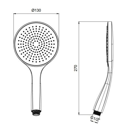 Almar ATTHIS Лейка ручная, ABS, черный матовый, артикул E082116.MB