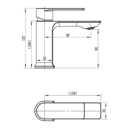 Смеситель для раковины Voda NV26GM, оружейная сталь