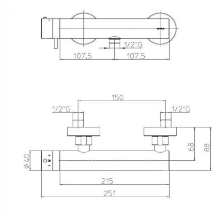 Bossini Oki Смеситель для душа, наружный с выходом на 1/2”, цвет: хром Bossini Oki Смеситель для душа, наружный с выходом на 1/2”, цвет: хром
