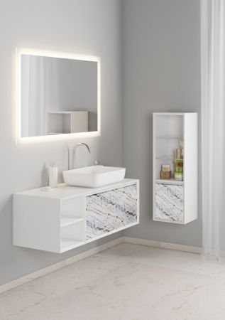 Шкаф пенал SanVit Стайл 32 pstyle в цвете Ral подвесной Красный глянец