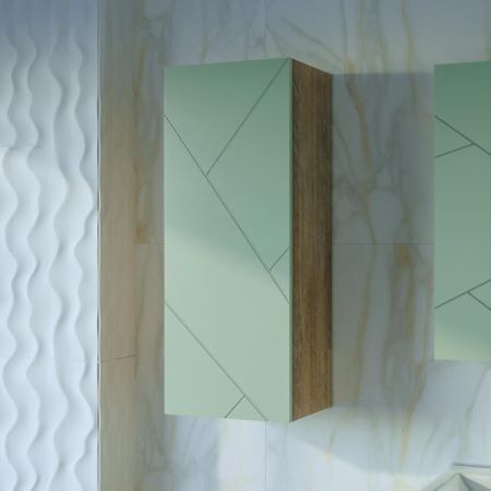 Шкаф навесной Бриклаер КРИСТАЛЛ 35х90 см, фисташковый, артикул 4627125416972