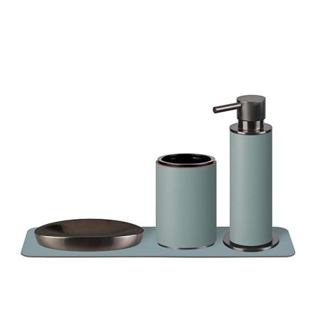 ADJ Диспенсер для жидкого мыла, D7xH19см., цвет: graphite/небесный, артикул 4980.graphite/50